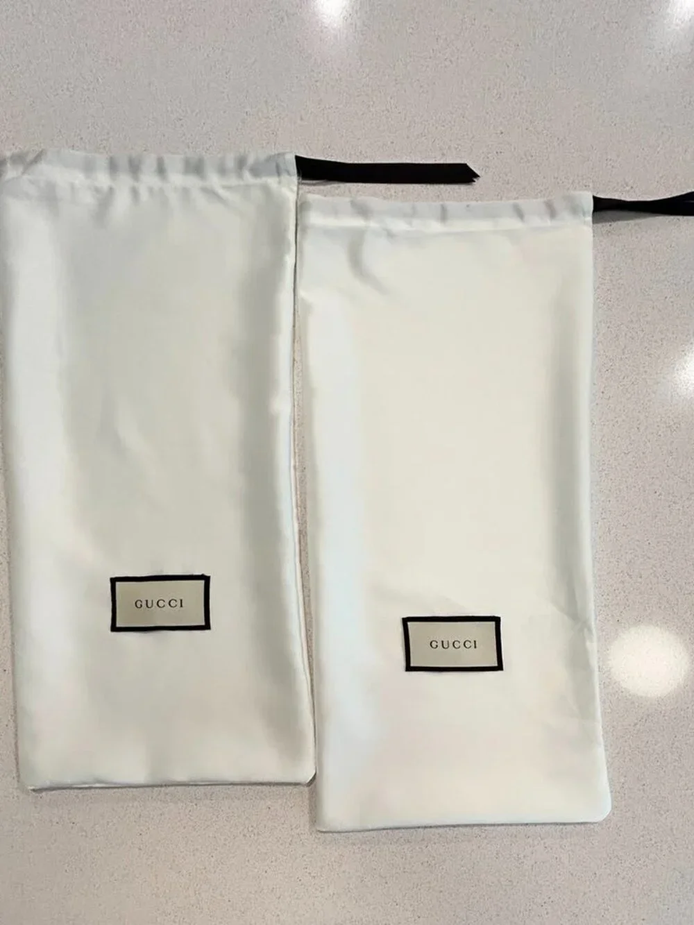 Gucci Set of 2 Shoe Dust Bags 8.5 x 17.5” 100% Polyester Authentic Storage Bags